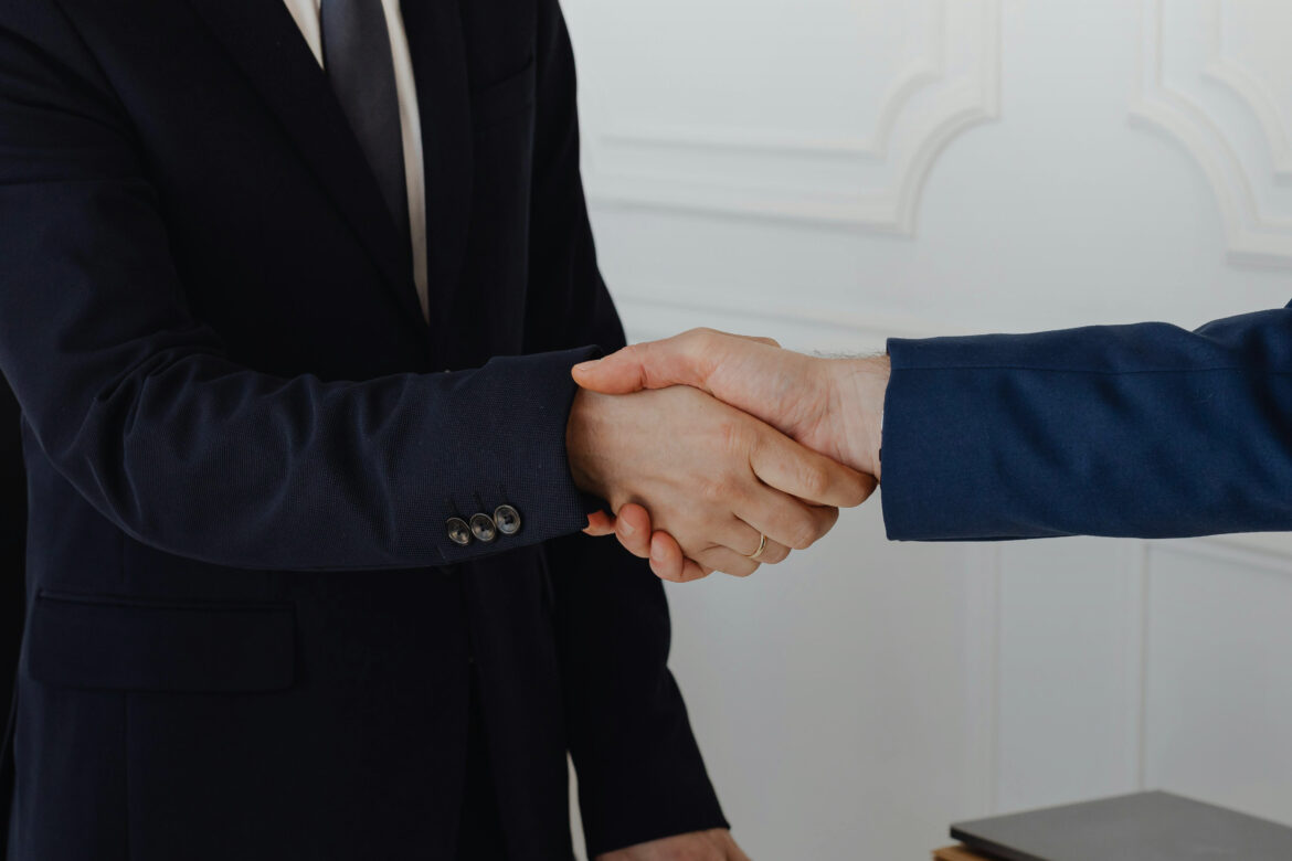 executives shaking hands
